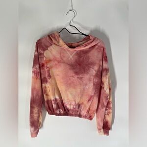 Altar'd State Pink and Orange Tie-Dye Hoodie